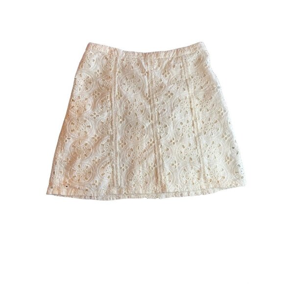 HOLLISTER‎ Girls Size 1 Cream Cotton Eyelet Mini Skirt - Picture 1 of 5